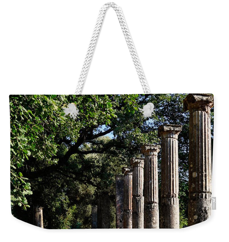 Ancient Weekender Tote Bag featuring the photograph Palaestra - Ancient Olympia by Constantinos Iliopoulos