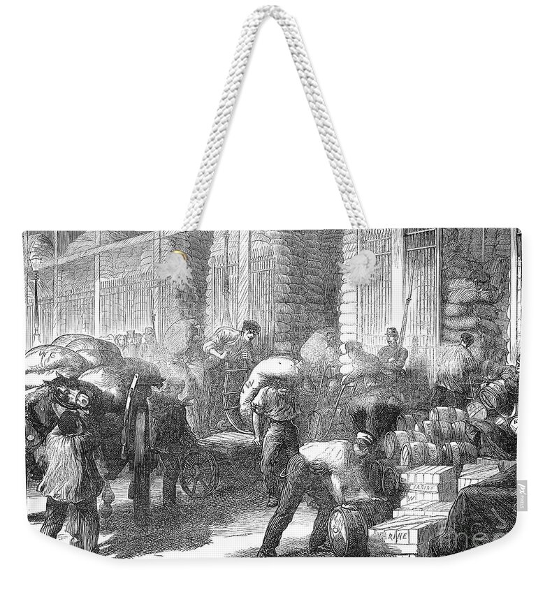 1870 Weekender Tote Bag featuring the photograph Paris: Les Halles, 1870 by Granger