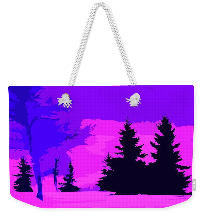 Abstract Weekender Tote Bag featuring the photograph Park In Pink And Purple by Burney Lieberman