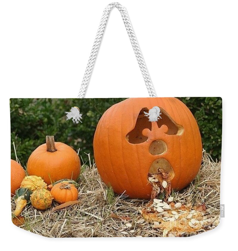 Pumpkins Weekender Tote Bag featuring the photograph Party Pumpkin by Living Color Photography Lorraine Lynch