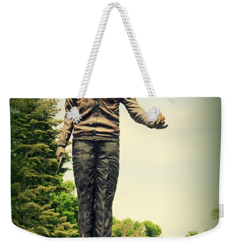 Father Paul Dobberstein Weekender Tote Bag featuring the photograph Paul Dobberstein Founder of The Grotto of The Redemption Iowa by Susanne Van Hulst