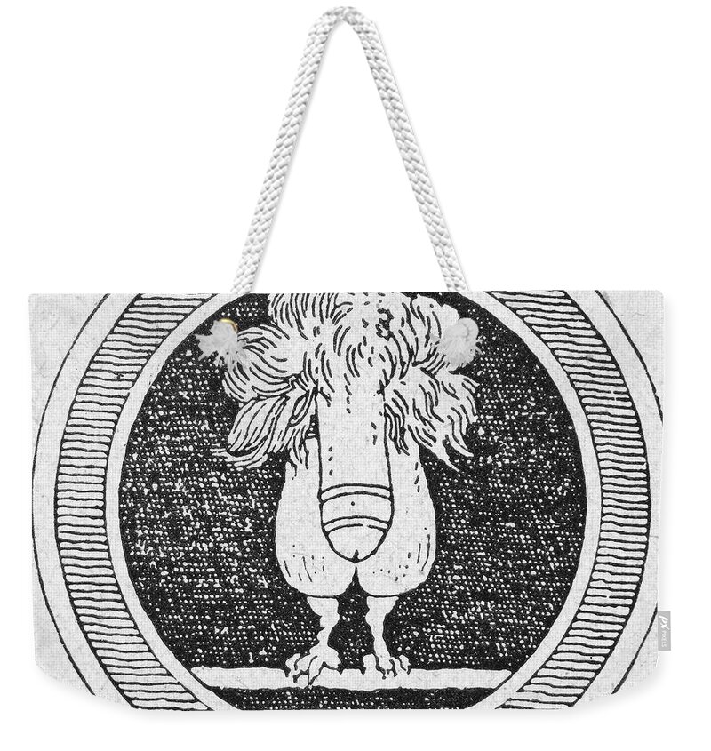 Ancient Weekender Tote Bag featuring the drawing Phallic Gemstone by Granger