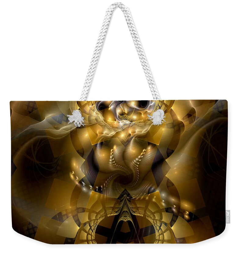 Abstract Weekender Tote Bag featuring the digital art Pharaonic Delusions by Casey Kotas