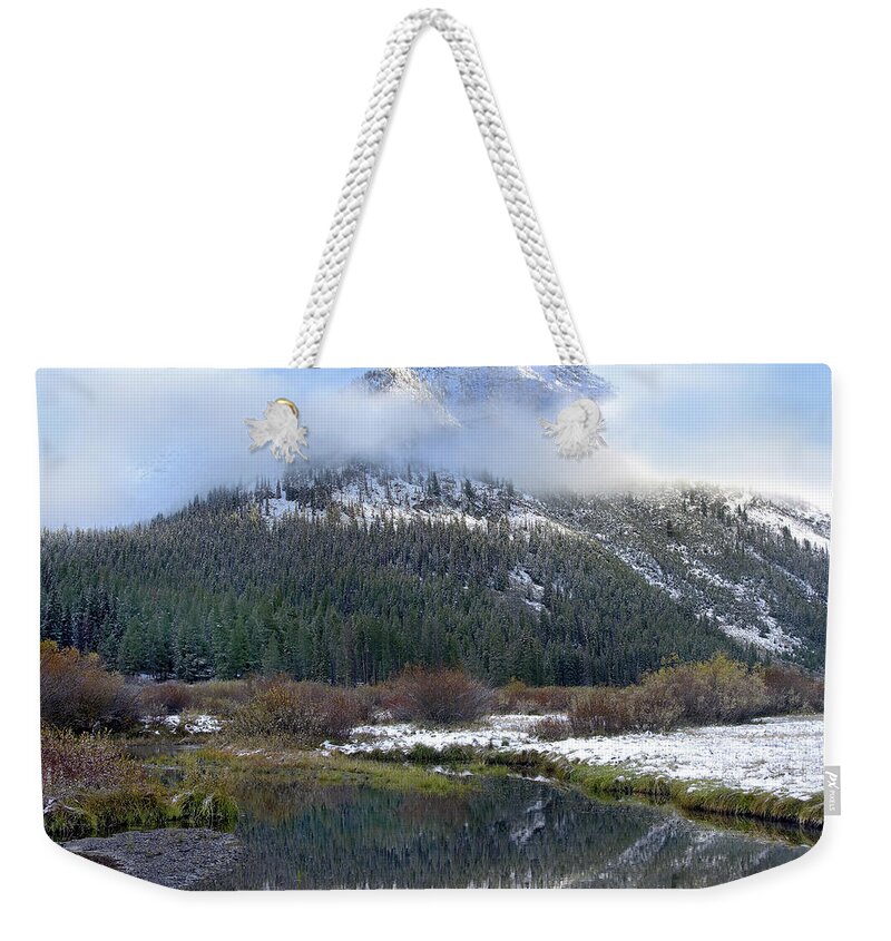 00176819 Weekender Tote Bag featuring the photograph Phi Kappa Mountain And Summit Creek by Tim Fitzharris