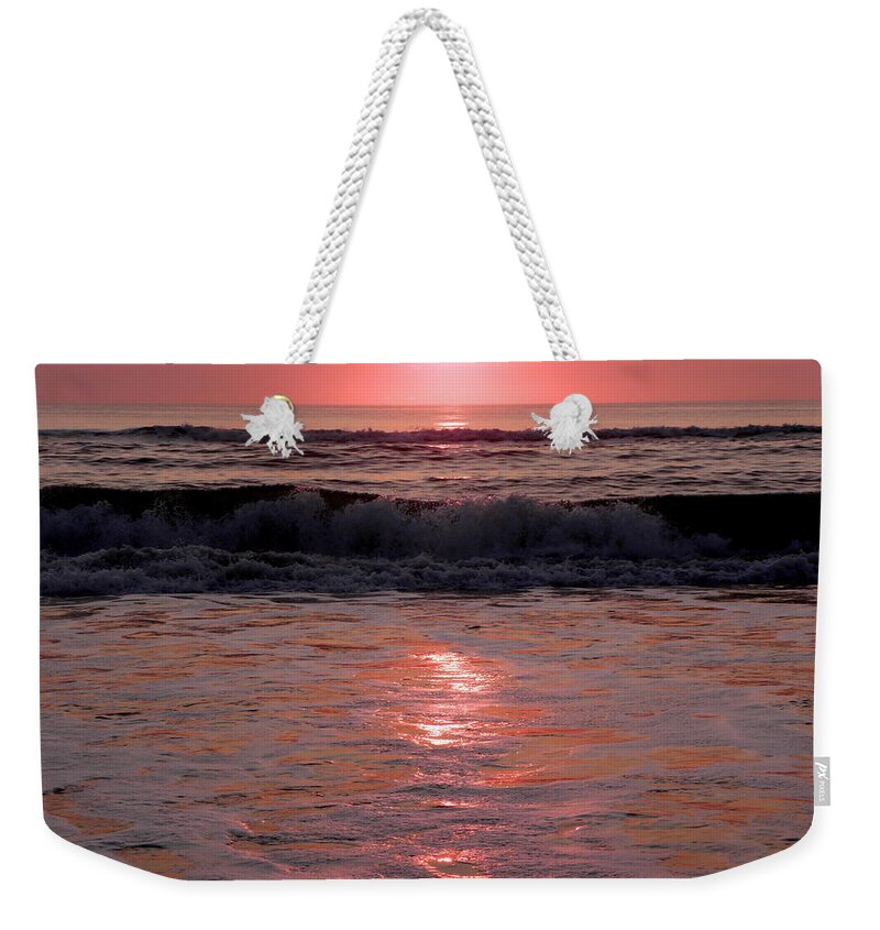 Pink Weekender Tote Bag featuring the photograph Pink Rise by Kim Galluzzo Wozniak