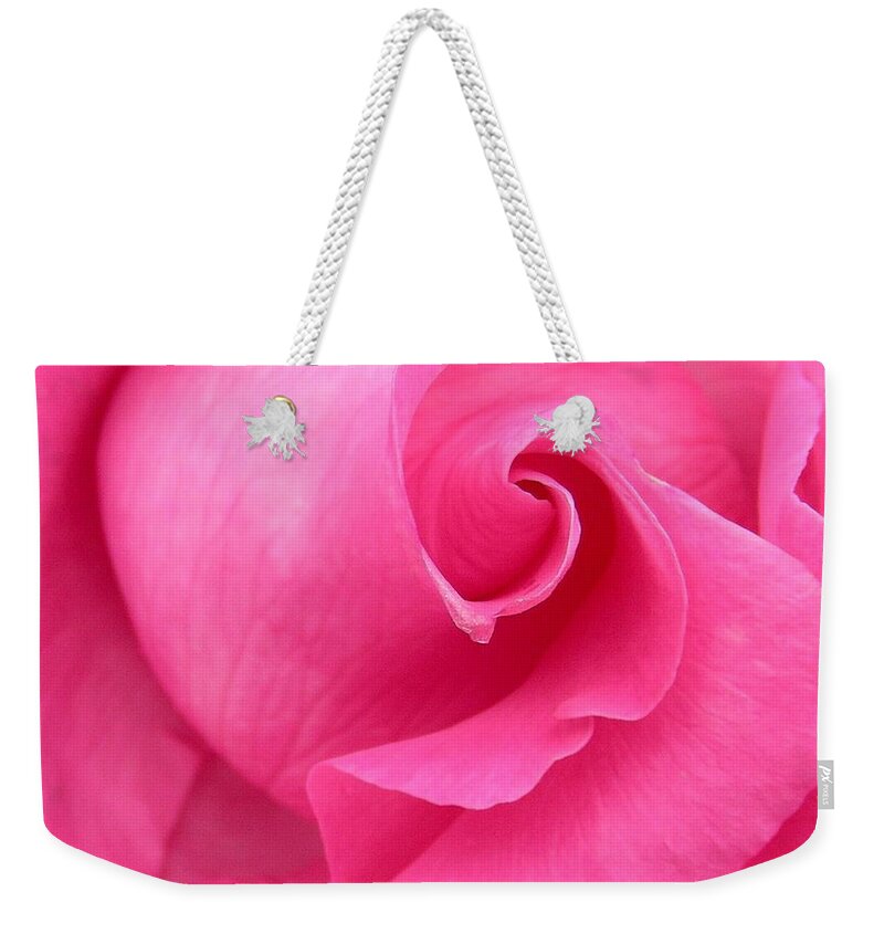 Floral Weekender Tote Bag featuring the photograph Pink Rose by Mark Gilman