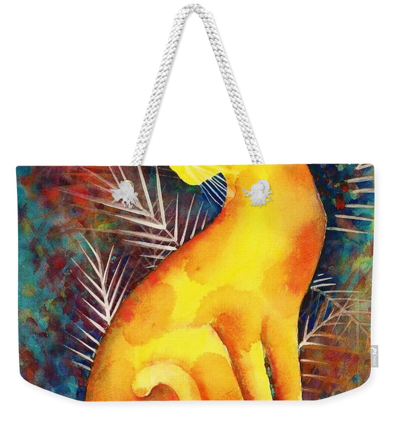 Animals Weekender Tote Bag featuring the painting Popoki Hulali by Frances Ku