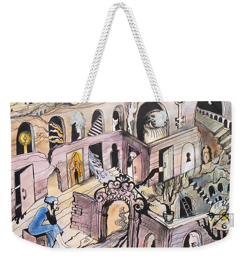 Fantasy Weekender Tote Bag featuring the painting Portals by Valentina Plishchina