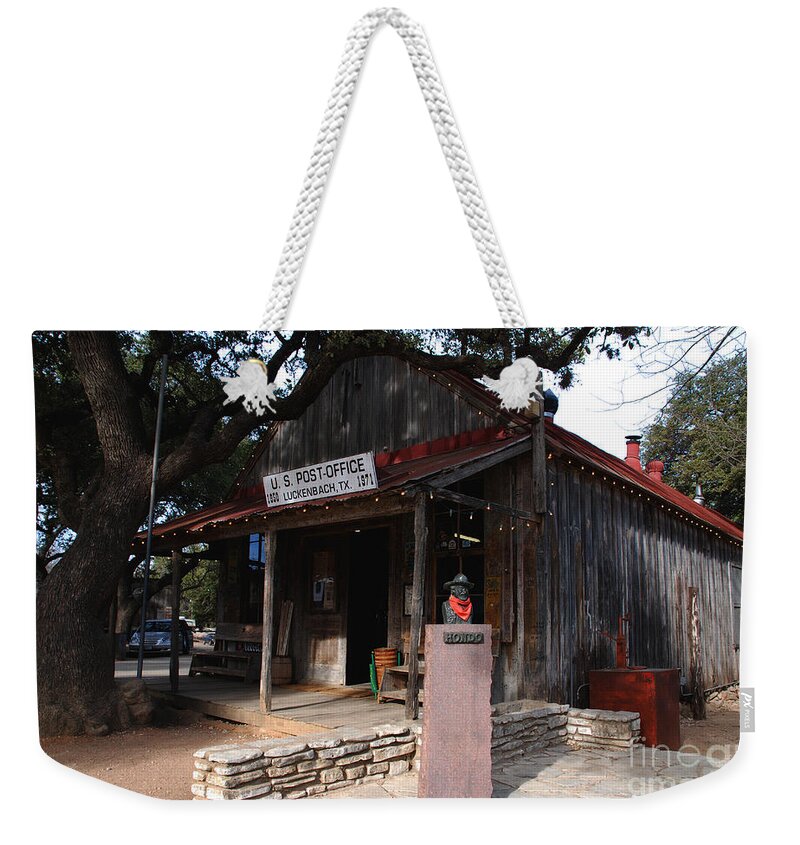 Luckenbach Weekender Tote Bag featuring the photograph Post Office in Luckenbach Texas by Susanne Van Hulst