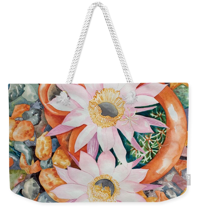 Flower Weekender Tote Bag featuring the painting Queen of the Night II by Kandyce Waltensperger
