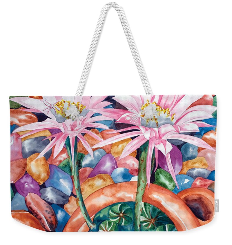 Flower.floral Weekender Tote Bag featuring the painting Queen of the Night III by Kandyce Waltensperger