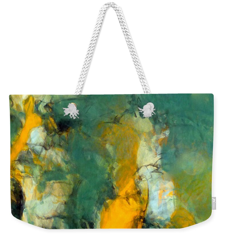 Abstract Weekender Tote Bag featuring the painting Raven's Flight by Tom Roderick