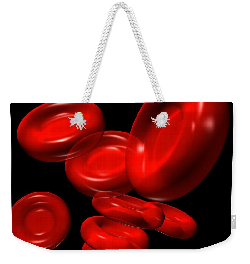 Artery Weekender Tote Bag featuring the digital art Red Blood Cells 2 by Russell Kightley