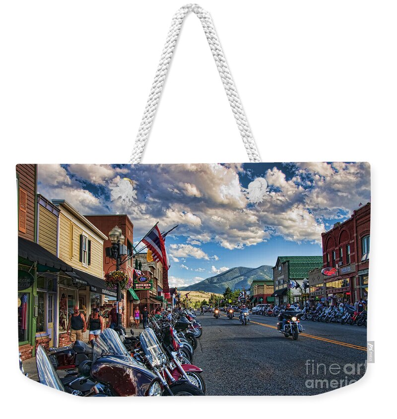 Motorcycles Weekender Tote Bag featuring the photograph Red Lodge Motorcycle Rally by Gary Beeler