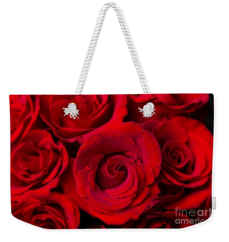 Anniversary Weekender Tote Bag featuring the photograph Red Rose Bouquet Dream by James BO Insogna