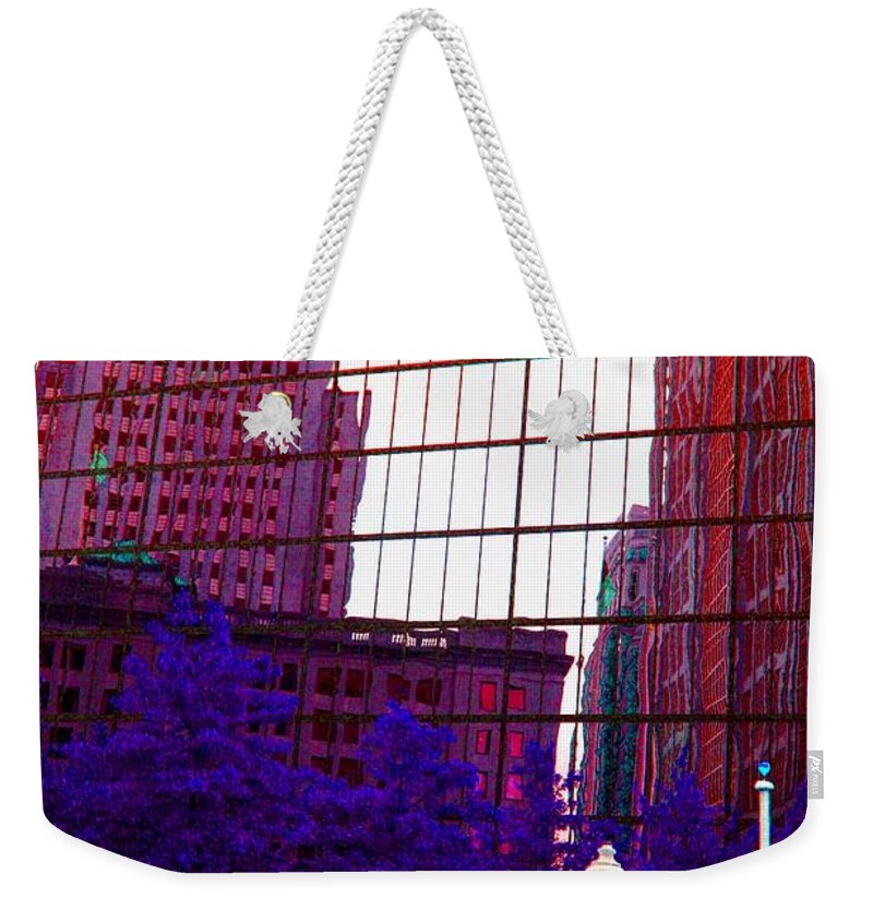 Boston Weekender Tote Bag featuring the photograph Reflecting on Boston by Julie Lueders 