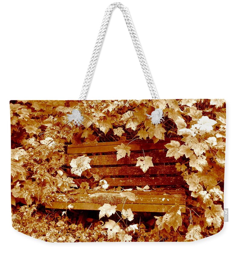 Sepia Weekender Tote Bag featuring the photograph Resting Too by Kathy Bassett
