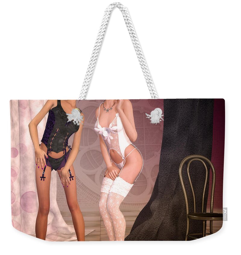 3d Weekender Tote Bag featuring the digital art Rivals by Jutta Maria Pusl