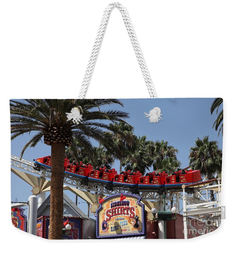 California Adventure Weekender Tote Bag featuring the photograph Roller Coaster - 5D17628 by Wingsdomain Art and Photography