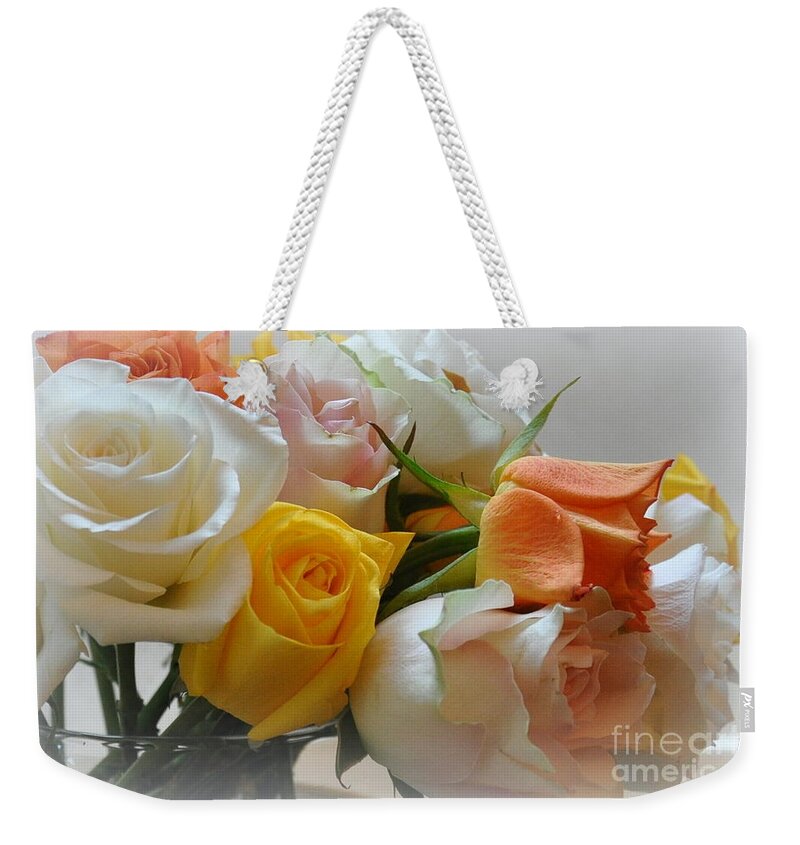 Floral Weekender Tote Bag featuring the photograph Roses by Tatyana Searcy