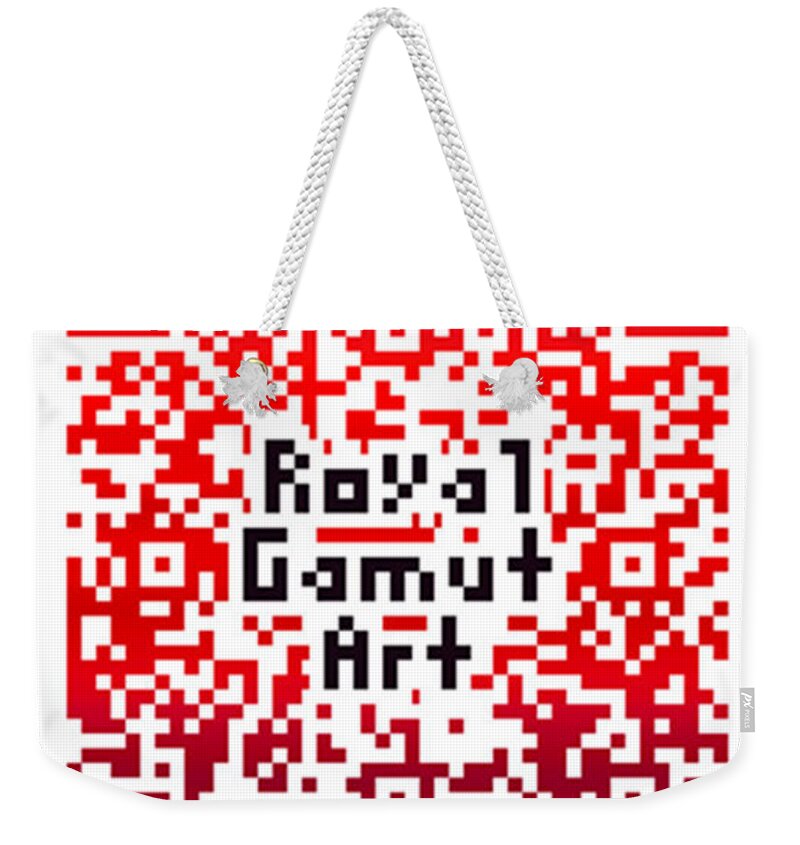 Qr Weekender Tote Bag featuring the digital art Royal Gamut Art - QR code by Tom Roderick