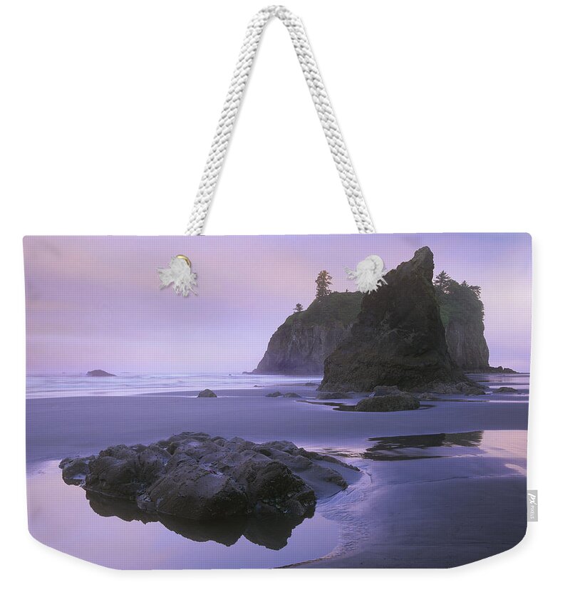 00177107 Weekender Tote Bag featuring the photograph Ruby Beach With Seastacks And Boulders by Tim Fitzharris