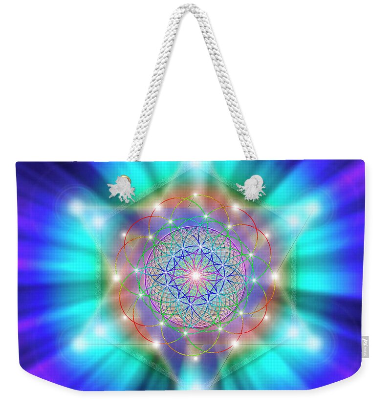 Endre Weekender Tote Bag featuring the digital art Sacred Geometry 18 by Endre Balogh