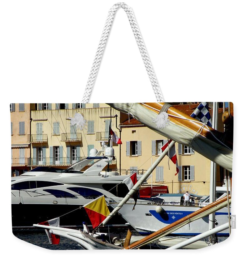 Boats Weekender Tote Bag featuring the photograph Saint Tropez Harbor by Lainie Wrightson
