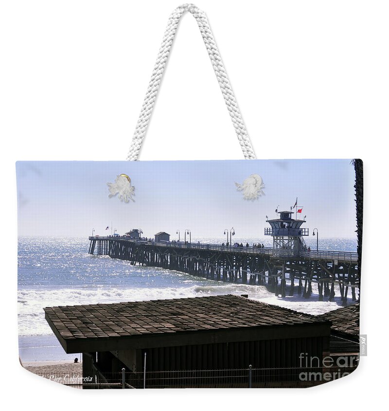 Clay Weekender Tote Bag featuring the photograph San Clemente Pier California by Clayton Bruster