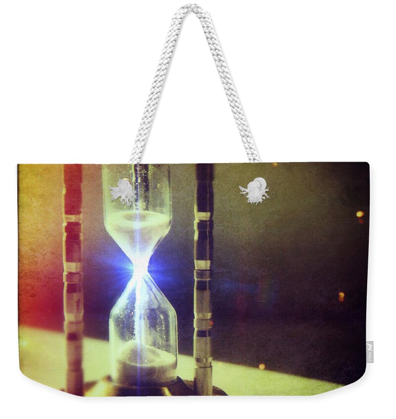 Hour Weekender Tote Bag featuring the photograph Sand Through Hourglass by Jill Battaglia