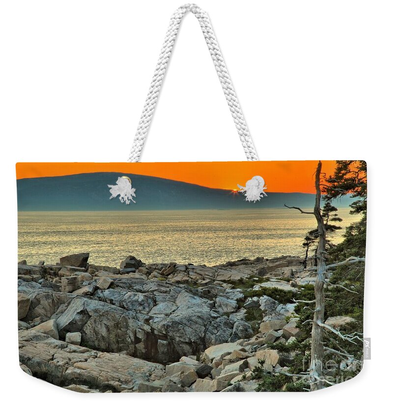 Schoodic Peninsula Weekender Tote Bag featuring the photograph Schoodic Sunset by Adam Jewell