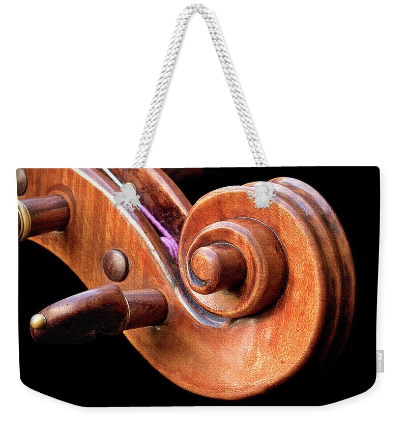 Strad Weekender Tote Bag featuring the photograph Scroll Detail by Endre Balogh