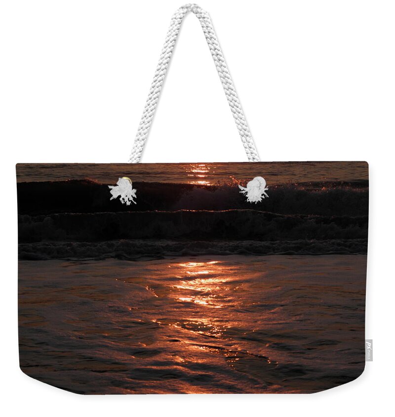 Sea Weekender Tote Bag featuring the photograph Sea Foam And Wave Reflections by Kim Galluzzo