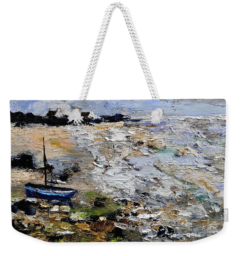 Seascape Weekender Tote Bag featuring the painting Seascape 451190 by Pol Ledent