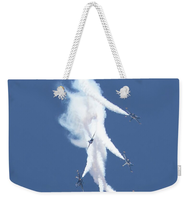 Airshow Weekender Tote Bag featuring the photograph Separate Angels by Sue Karski