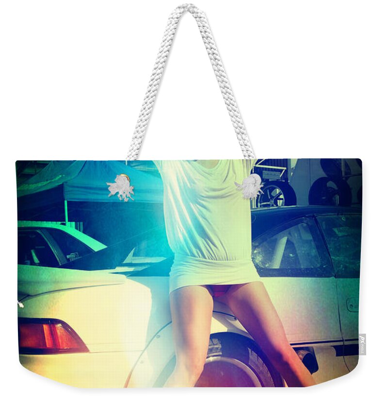 Yhun Suarez Weekender Tote Bag featuring the photograph Sexy Chick by Yhun Suarez