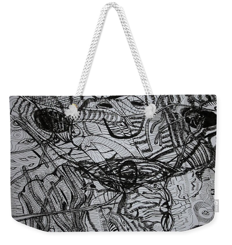 Jesus Weekender Tote Bag featuring the drawing Shango by Gloria Ssali