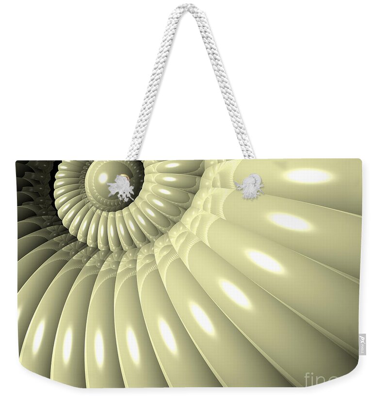 Shell Weekender Tote Bag featuring the digital art Shell of Repetition by Phil Perkins