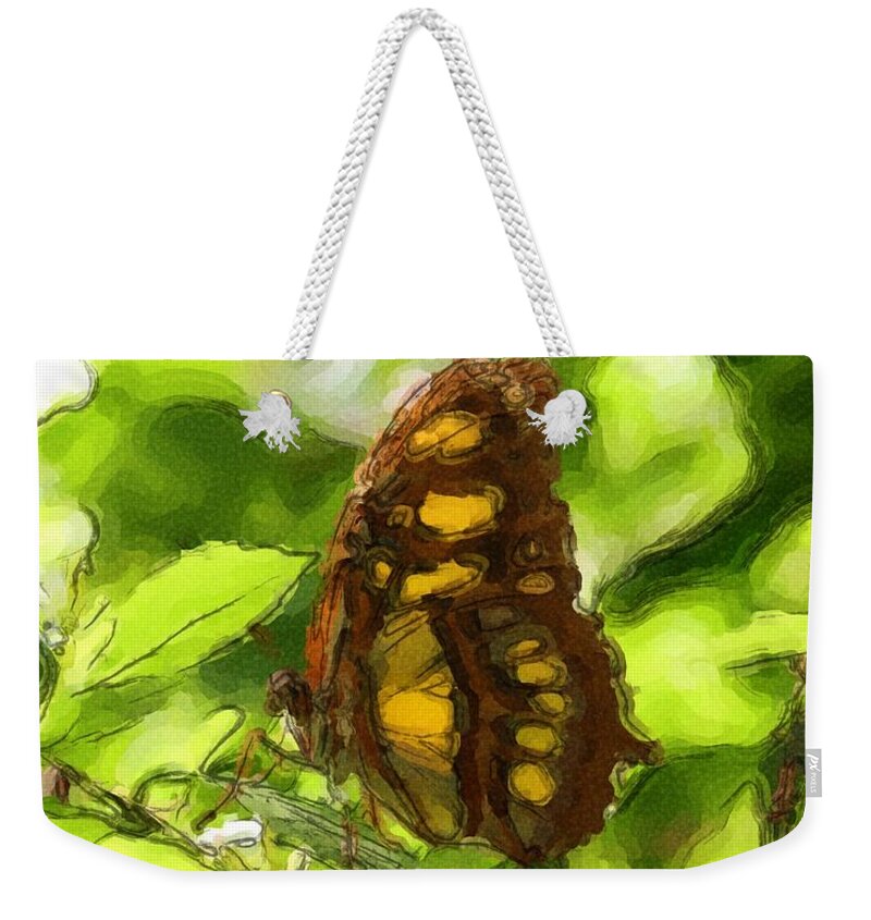 Butterfly Weekender Tote Bag featuring the painting Simple Butterfly by Smilin Eyes Treasures