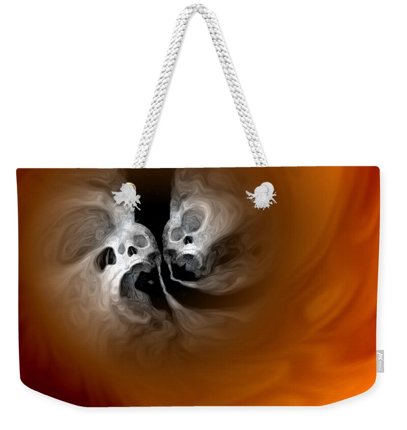 Colors Weekender Tote Bag featuring the painting Skull Scope 4 by Adam Vance