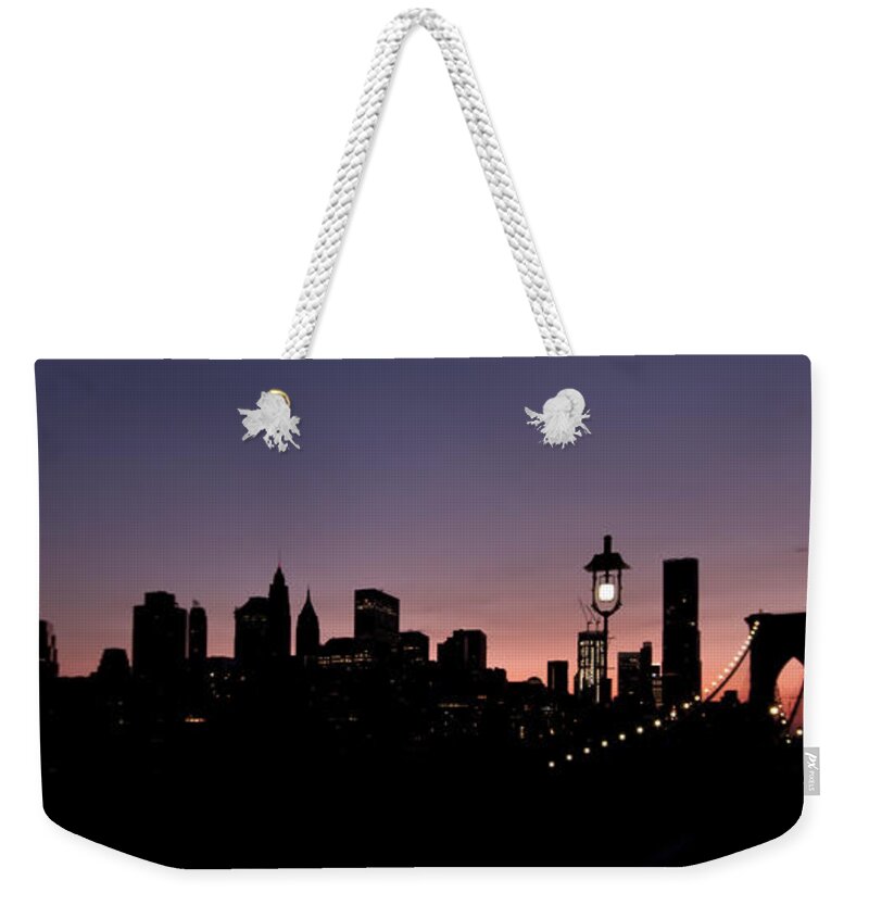 New York Weekender Tote Bag featuring the photograph Slice Of The City by Evelina Kremsdorf