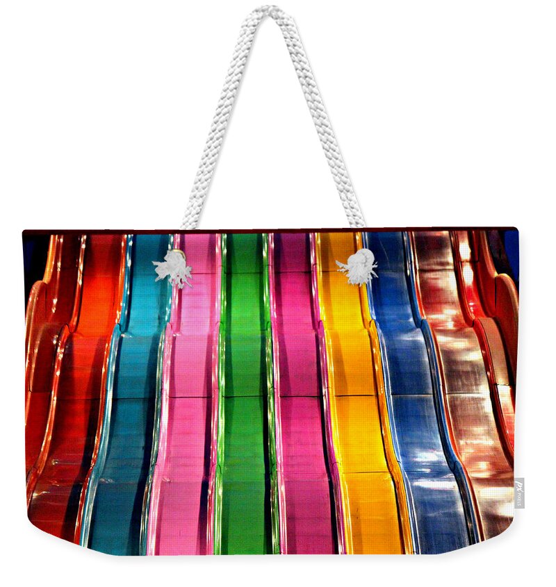 Slides Weekender Tote Bag featuring the photograph Slides by Jo Sheehan