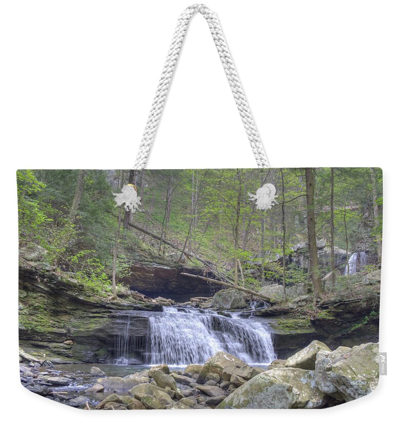 Waterfall Weekender Tote Bag featuring the photograph Small Waterfall by David Troxel