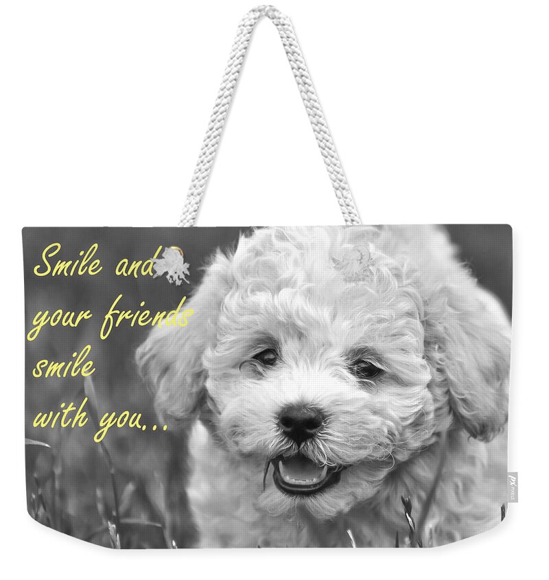 Lisa Difruscio Weekender Tote Bag featuring the photograph Smile and Your Friends Smile With You by Guy Whiteley