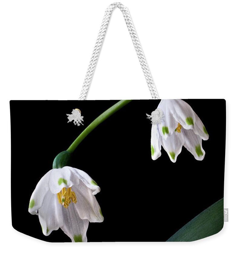 Flower Weekender Tote Bag featuring the photograph Snow Drops by Endre Balogh