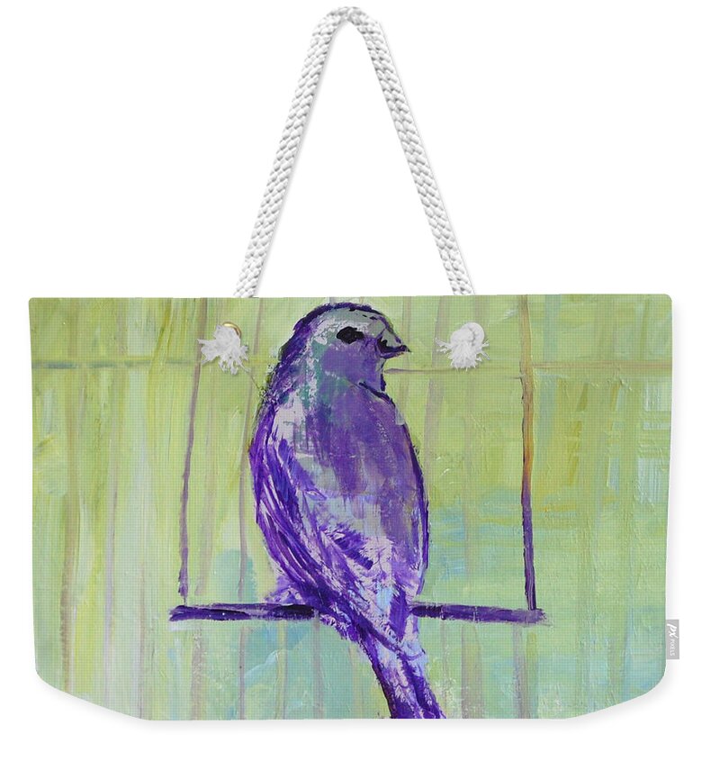 Bird Weekender Tote Bag featuring the painting Songbird by Melissa Peterson