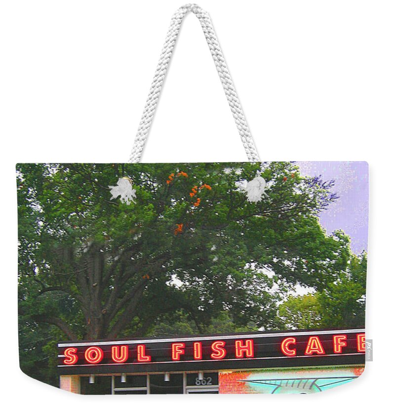 Restaurant Weekender Tote Bag featuring the digital art Soul Fish by Lizi Beard-Ward