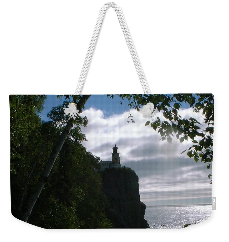 Lighthouse Weekender Tote Bag featuring the photograph Split Rock II by Bonfire Photography