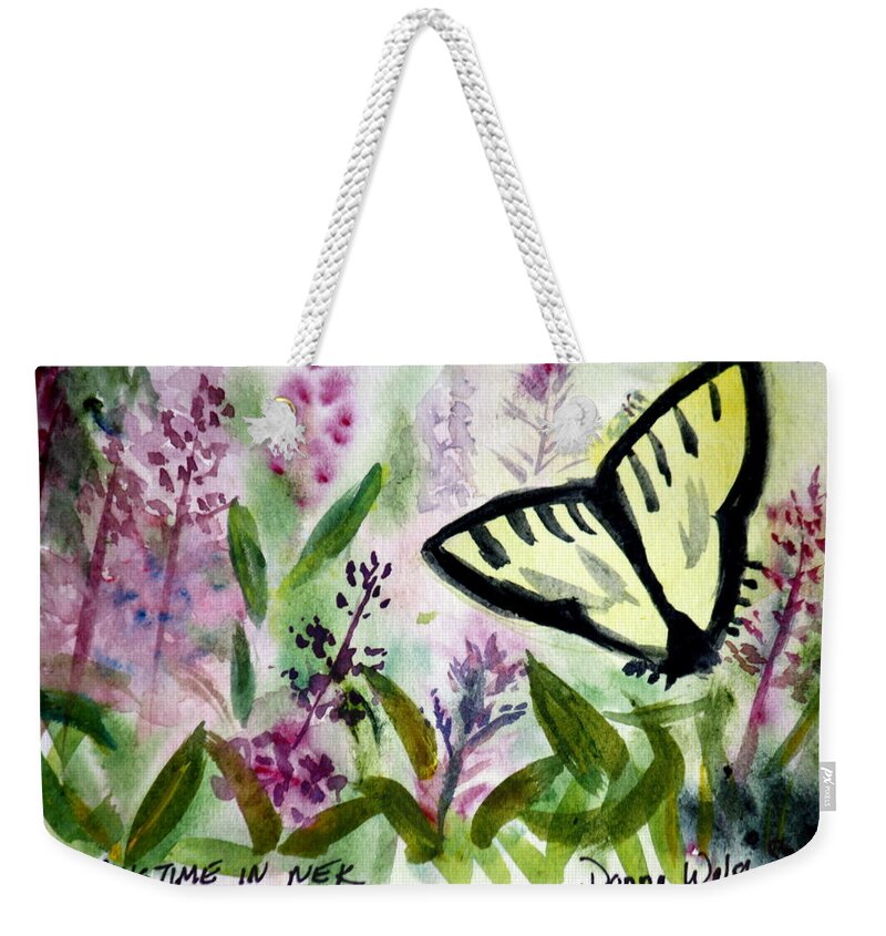 Landscape Weekender Tote Bag featuring the painting Spring Time in North East Kingdom by Donna Walsh