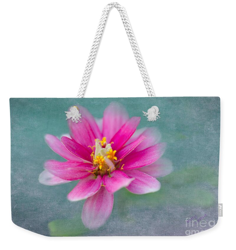 Zinnia Weekender Tote Bag featuring the photograph Springtime by Betty LaRue